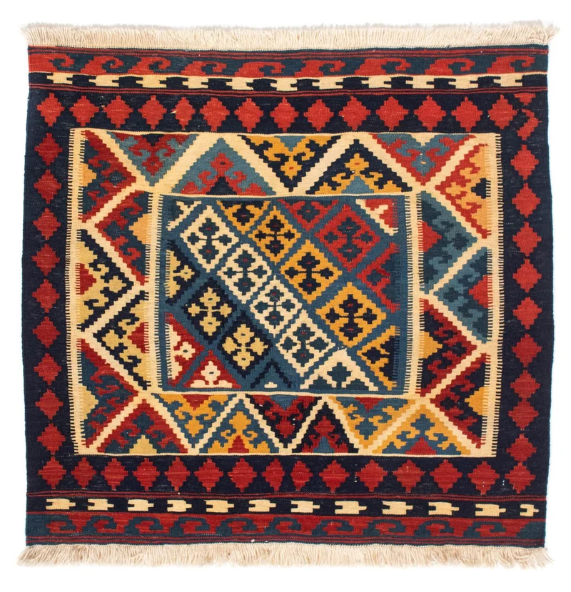 Kelim Teppich - Oriental 109 x 110 cm - rot