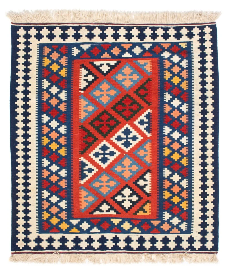 Kelim Teppich - Oriental 102 x 118 cm - blau