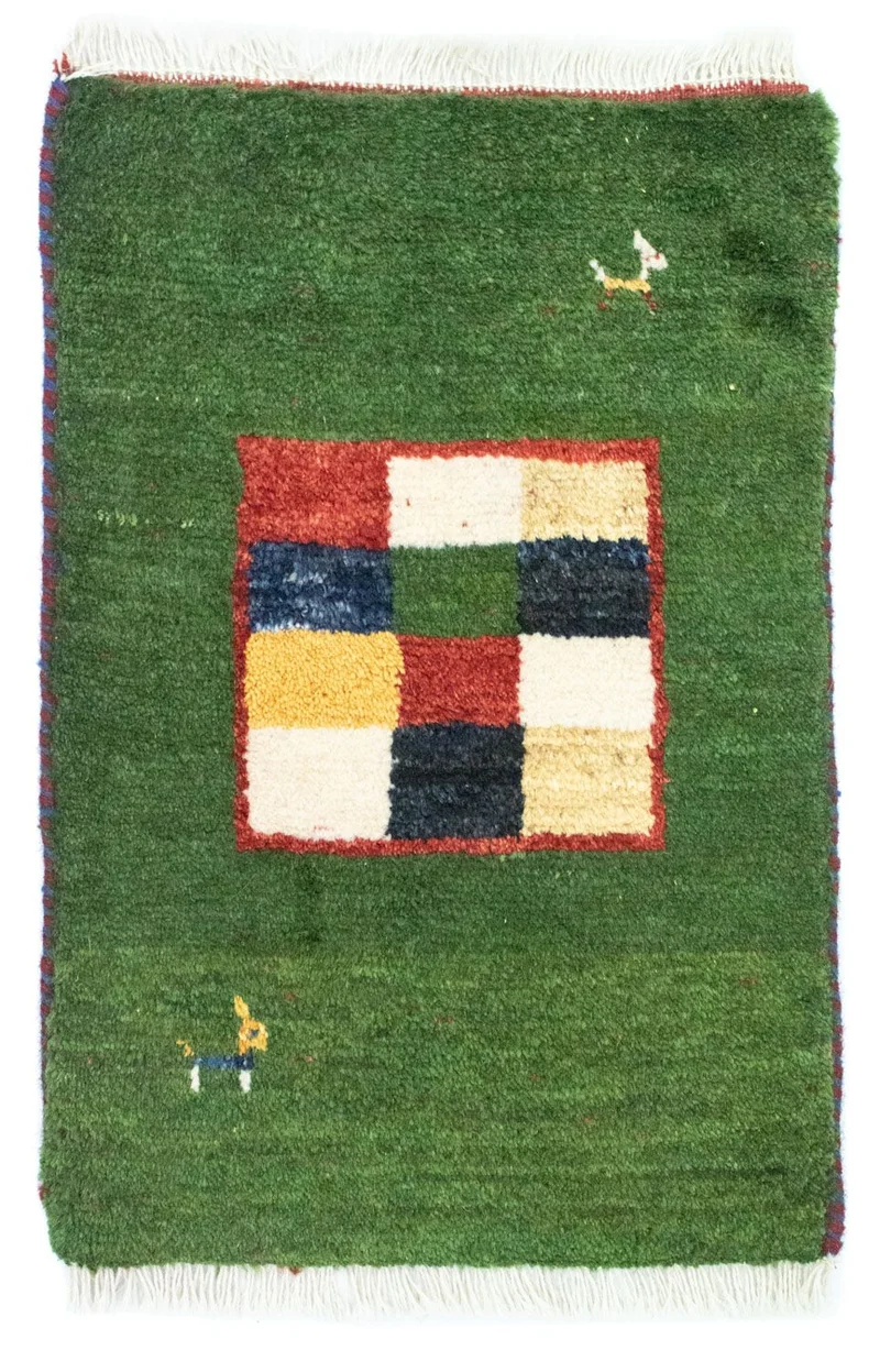 Gabbeh Teppich - Perser 40 x 60 cm - grün
