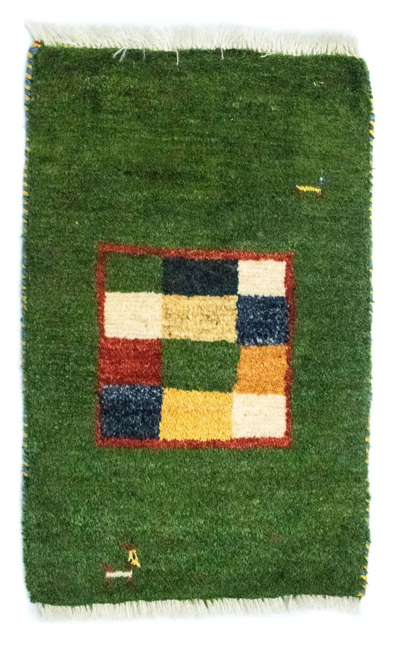 Gabbeh Teppich - Perser 40 x 60 cm - grün