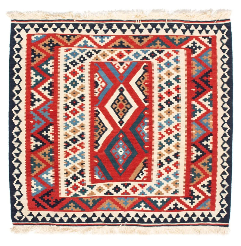 Kelim Teppich - Oriental 105 x 108 cm - rot