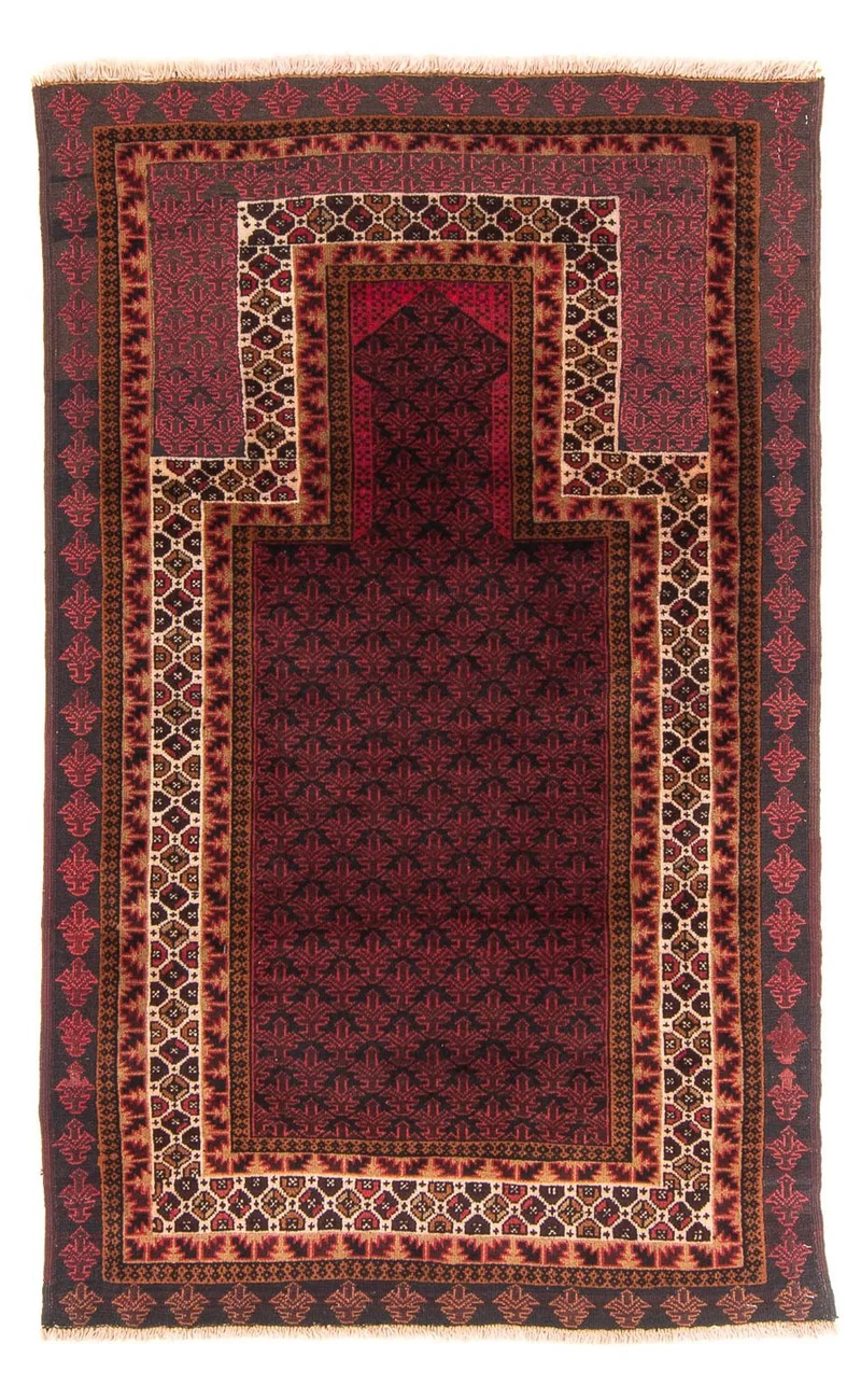 Belutsch Teppich - Gebetsteppich - 90 x 140 cm - dunkelblau