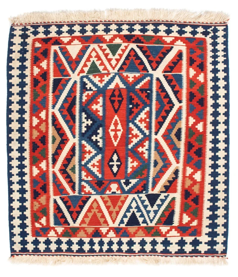 Kelim Teppich - Oriental 105 x 111 cm - rot