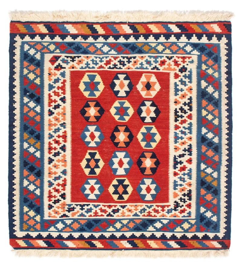 Kelim Teppich - Oriental 105 x 110 cm - blau