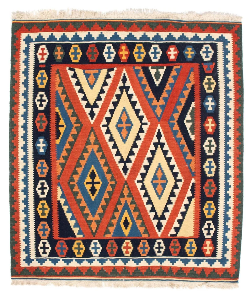 Kelim Teppich - Oriental 102 x 114 cm - rot