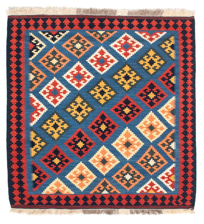 Kelim Teppich - Oriental 107 x 110 cm - blau