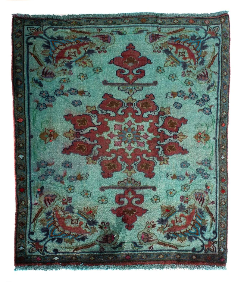 Orientteppich 104 x 105 cm - hellblau