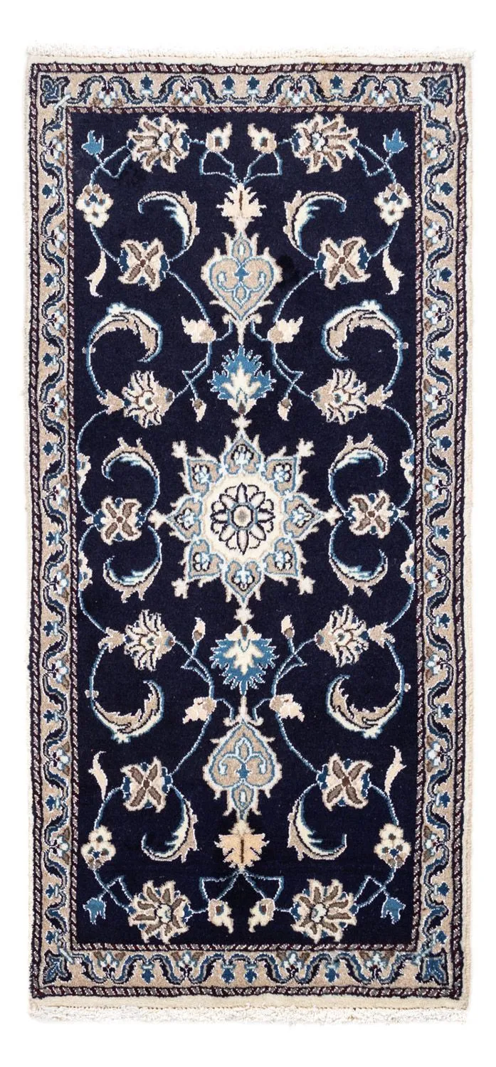 Perserteppich - Nain 65 x 134 cm - dunkelblau