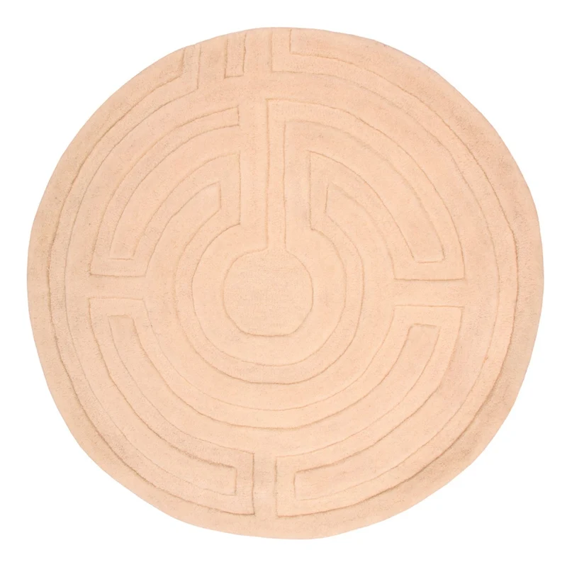 Wollteppich rund - 80 x 80 cm - beige