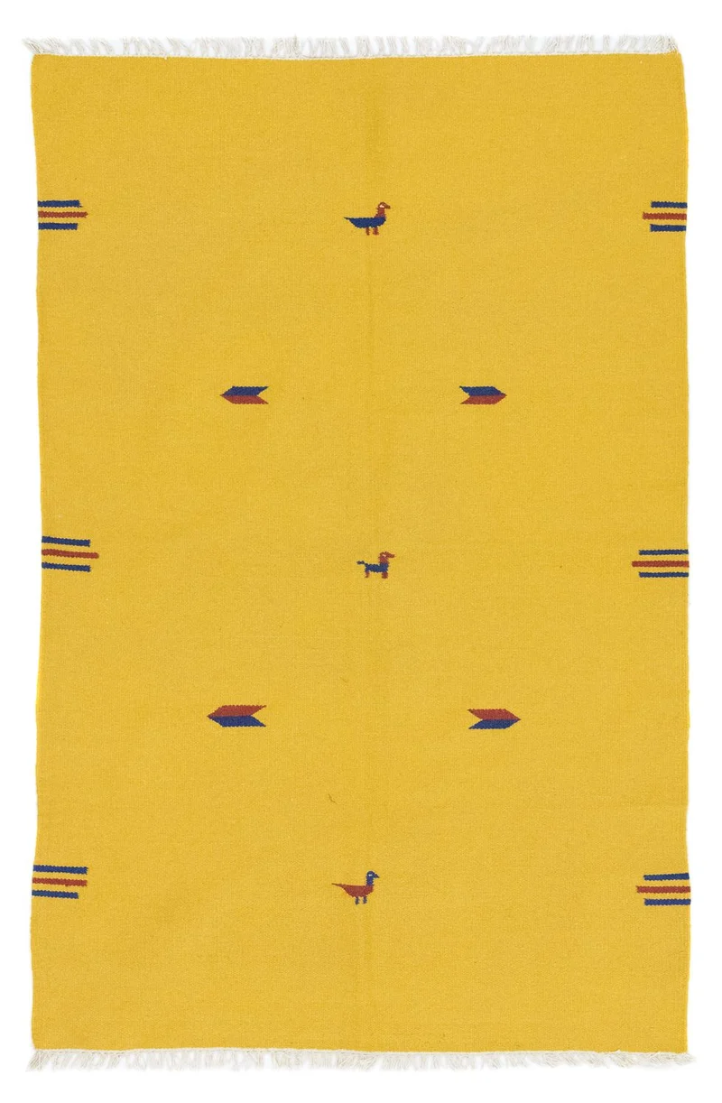 Kelim Teppich - Trendy 140 x 200 cm - gelb