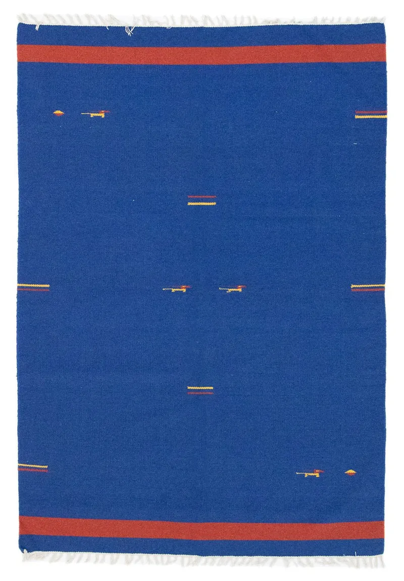 Kelim Teppich - Trendy 140 x 200 cm - blau