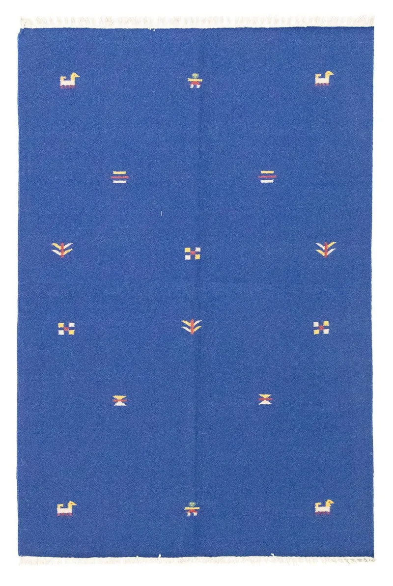 Kelim Teppich - Trendy 140 x 200 cm - blau