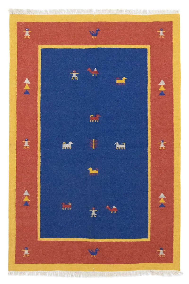 Kelim Teppich - Trendy 140 x 200 cm - blau