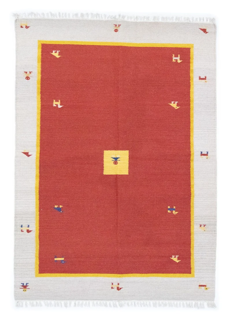Kelim Teppich - Trendy 140 x 200 cm - rot