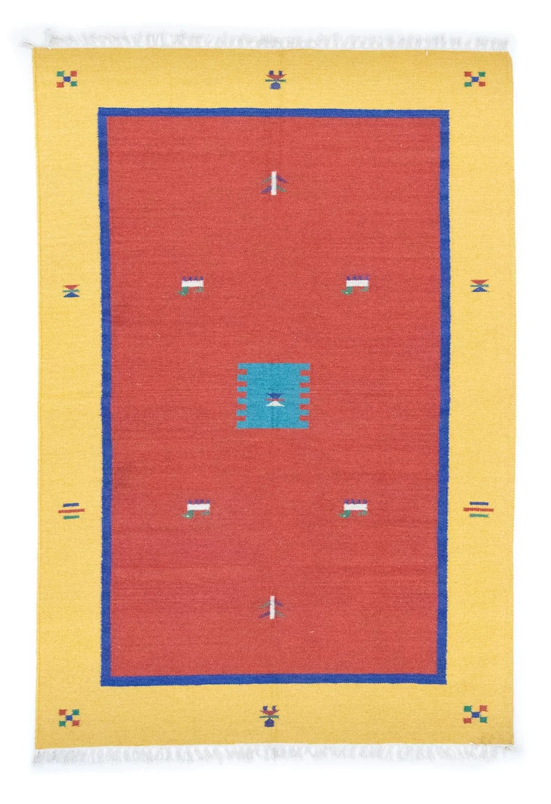 Kelim Teppich - Trendy 140 x 200 cm - rot
