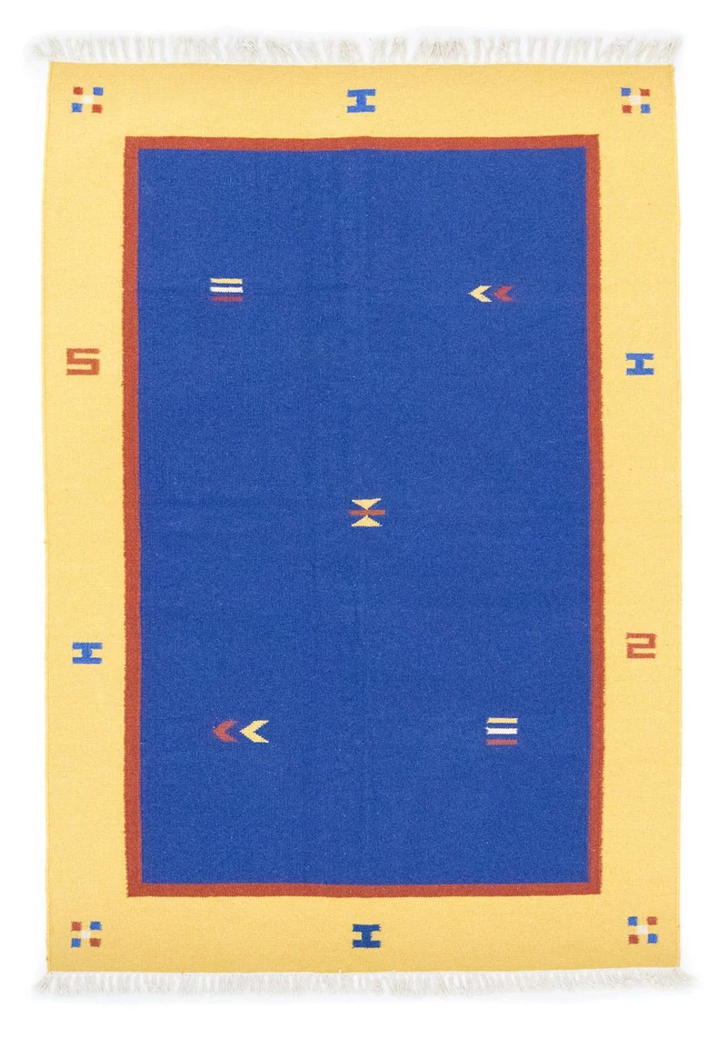 Kelim Teppich - Trendy 140 x 200 cm - blau