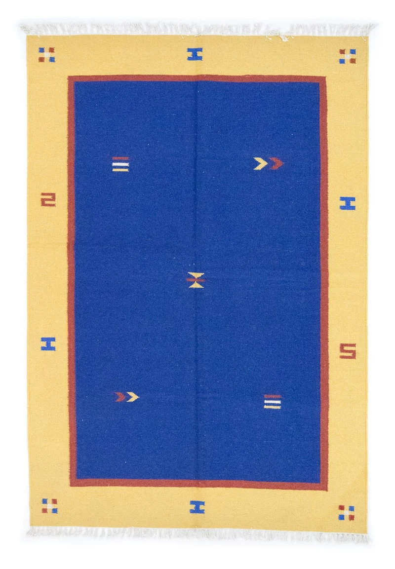 Kelim Teppich - Trendy 140 x 200 cm - blau