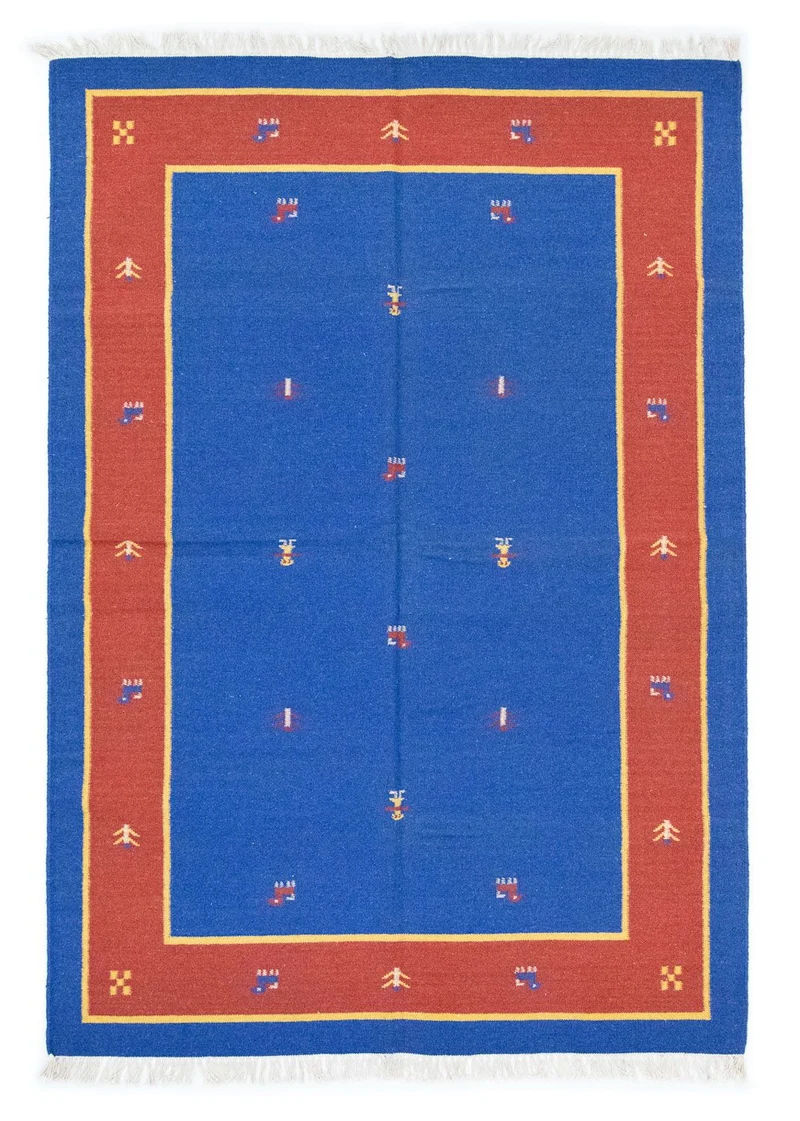 Kelim Teppich - Trendy 140 x 200 cm - blau