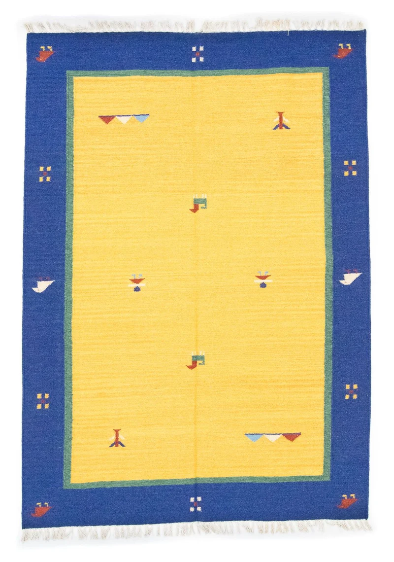 Kelim Teppich - Trendy 140 x 200 cm - gelb