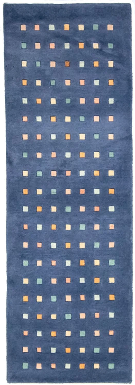 Nepal Teppich 80 x 240 cm - dunkelblau