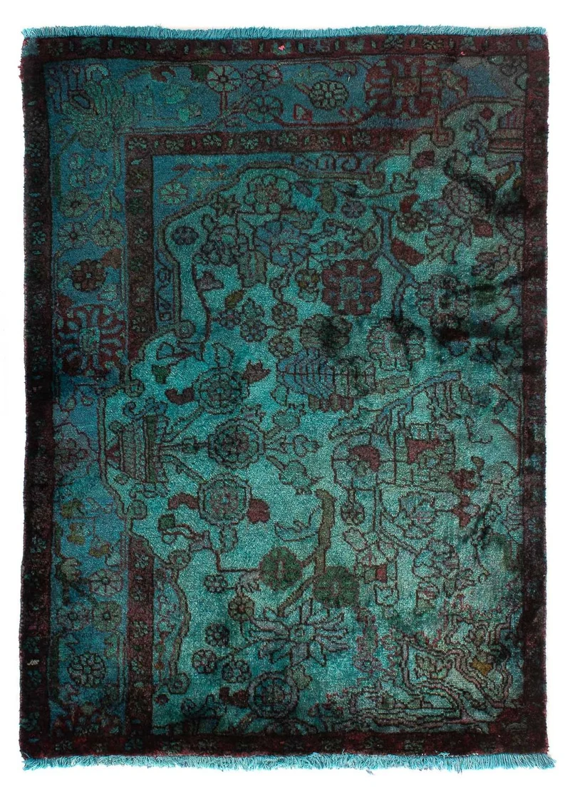Orientteppich 91 x 119 cm - hellblau
