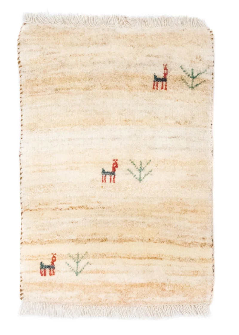 Gabbeh Teppich - Perser 40 x 60 cm - beige