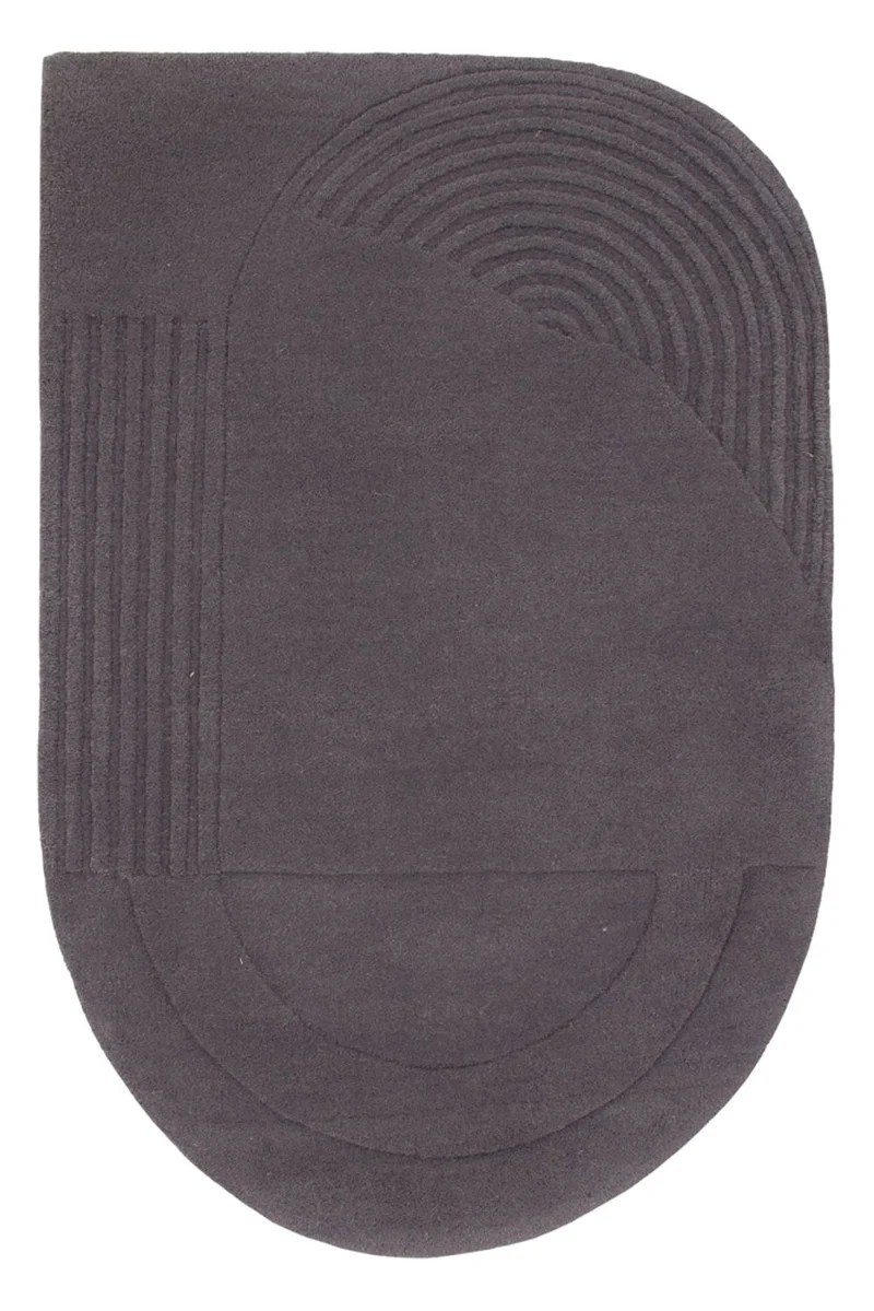 Wollteppich sonderform - 60 x 90 cm - grau