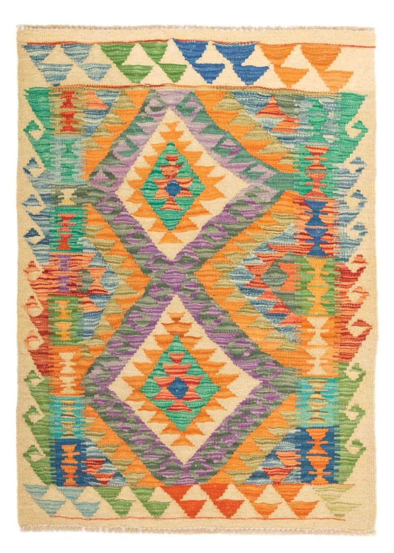 Kelim Teppich - Splash 80 x 125 cm - mehrfarbig