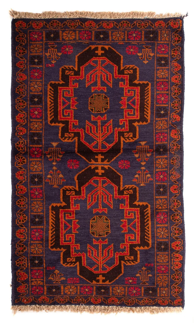 Belutsch Teppich 76 x 133 cm - dunkelblau