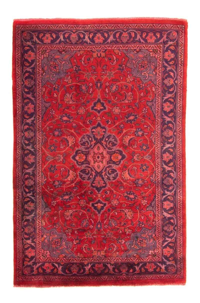 Orientteppich 135 x 208 cm - dunkelrot