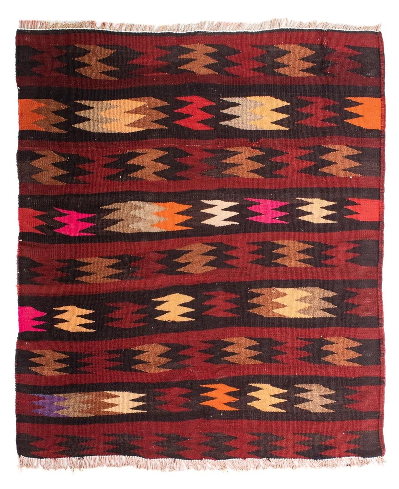 Kelim Teppich - Old 90 x 110 cm - mehrfarbig