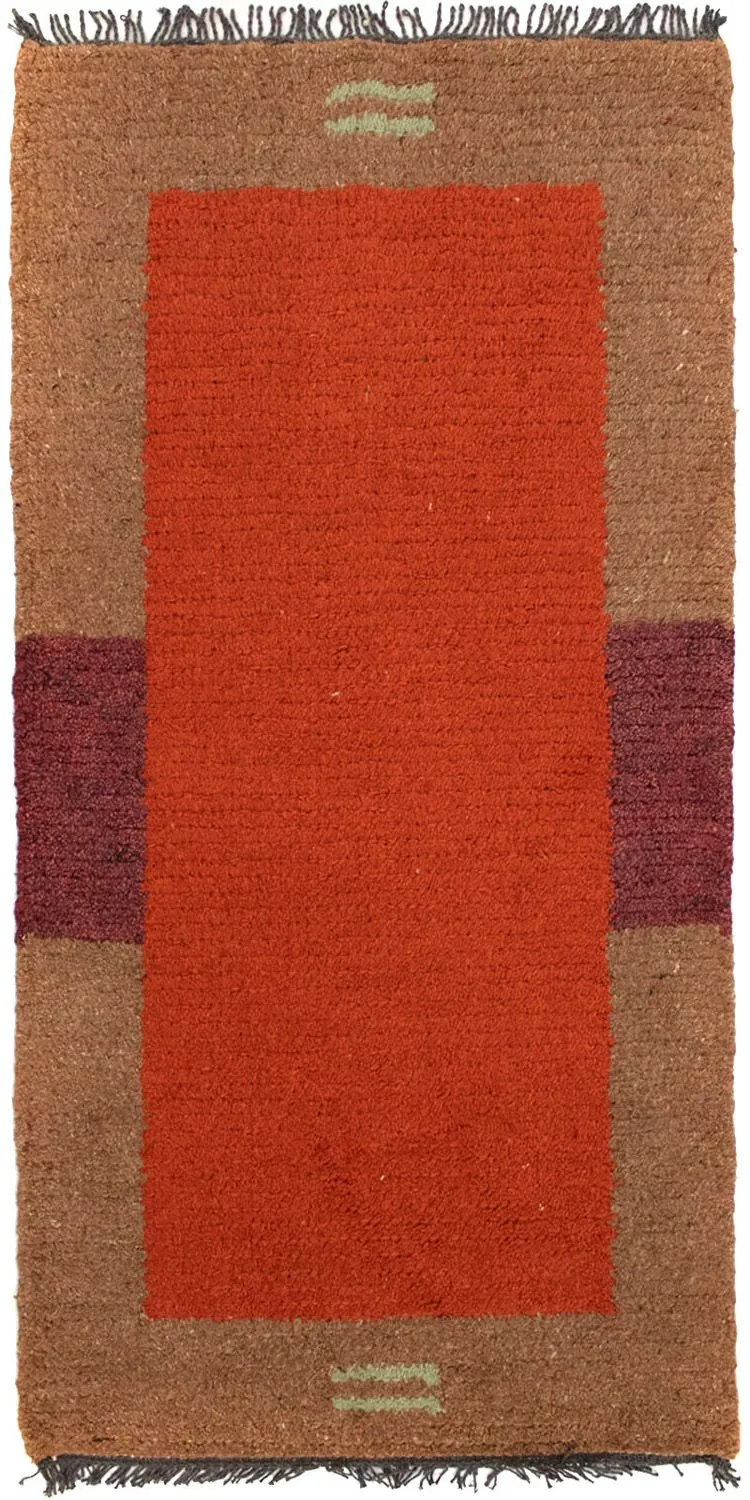 Nepal Teppich 70 x 140 cm - rot