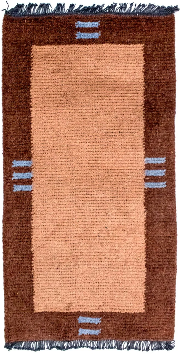 Nepal Teppich 70 x 140 cm - braun