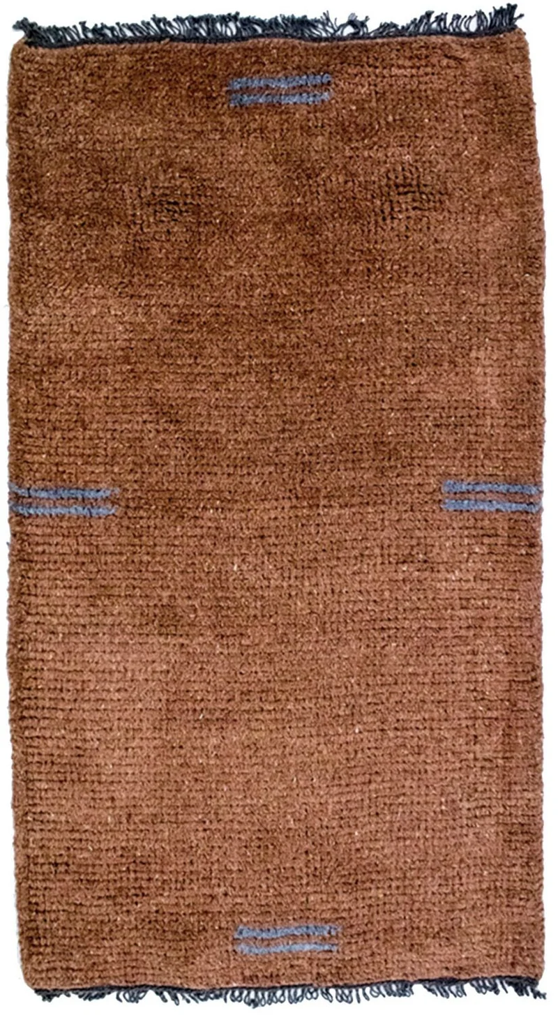 Nepal Teppich 70 x 140 cm - braun