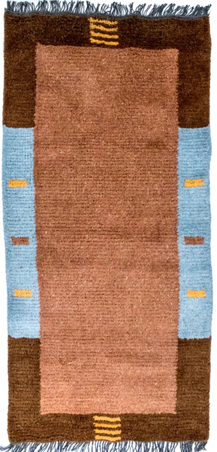 Nepal Teppich 70 x 140 cm - braun