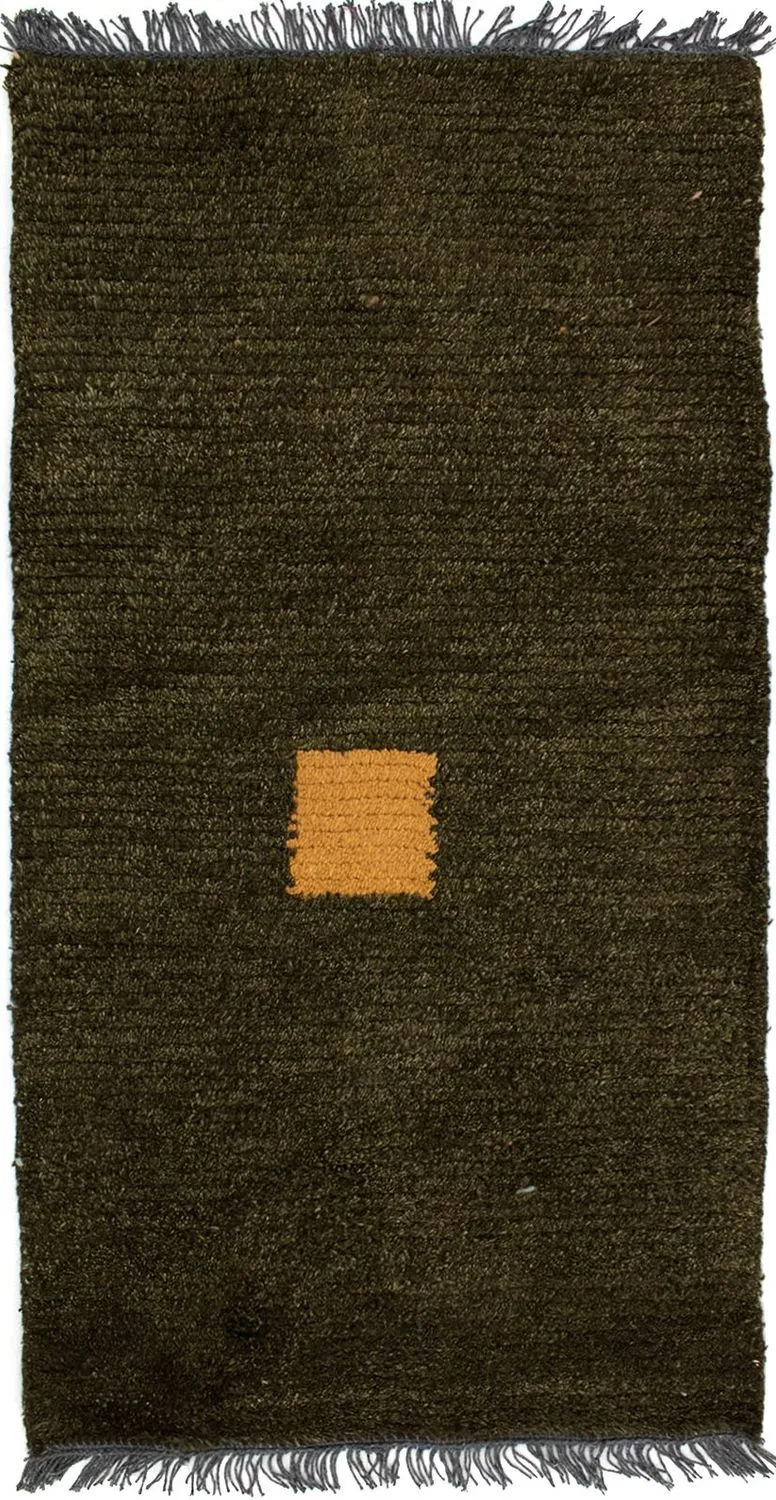 Nepal Teppich 70 x 140 cm - dunkelgrün