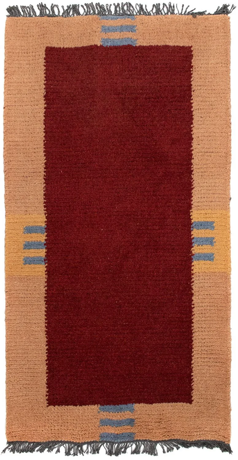 Nepal Teppich 70 x 140 cm - rot