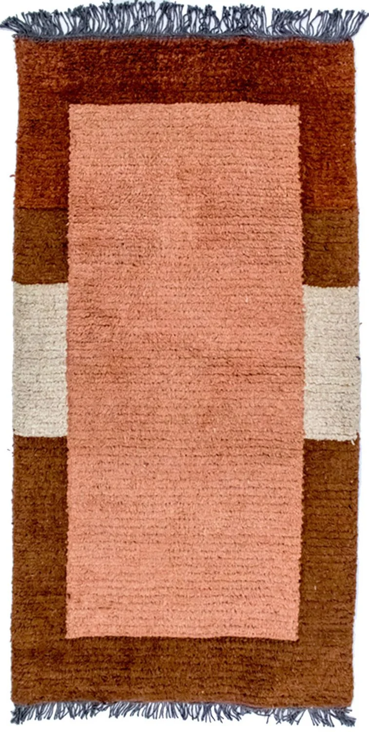 Nepal Teppich 70 x 140 cm - braun