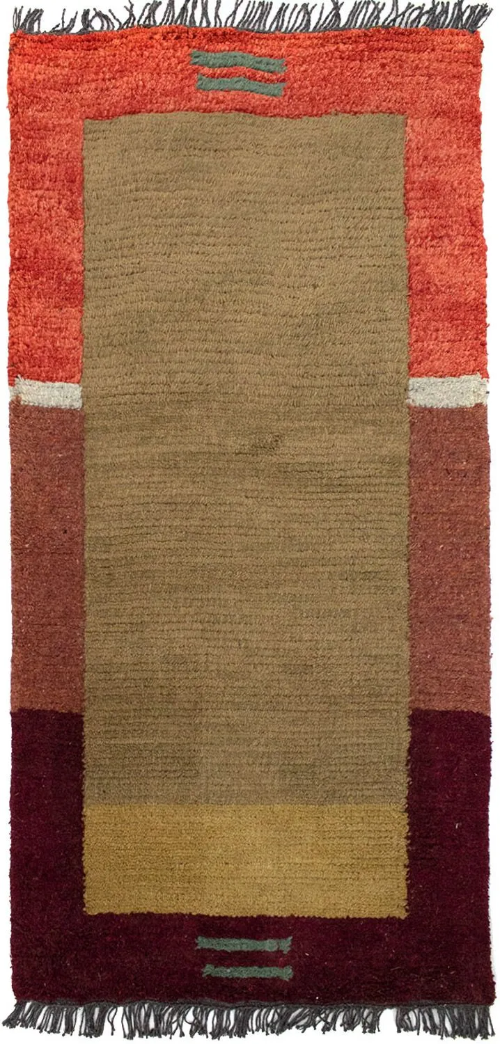 Nepal Teppich 70 x 140 cm - braun