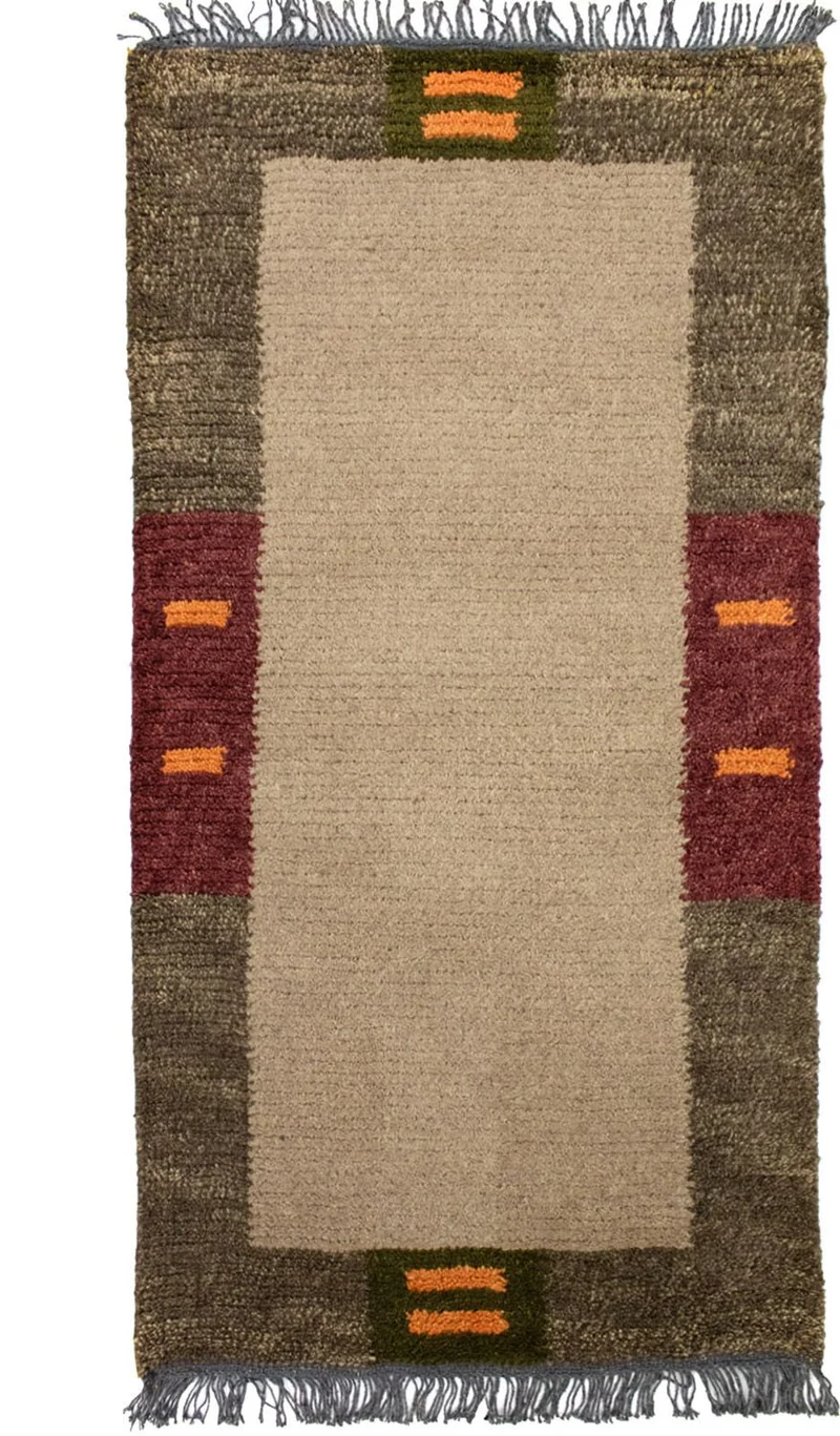 Nepal Teppich 70 x 140 cm - hellbraun