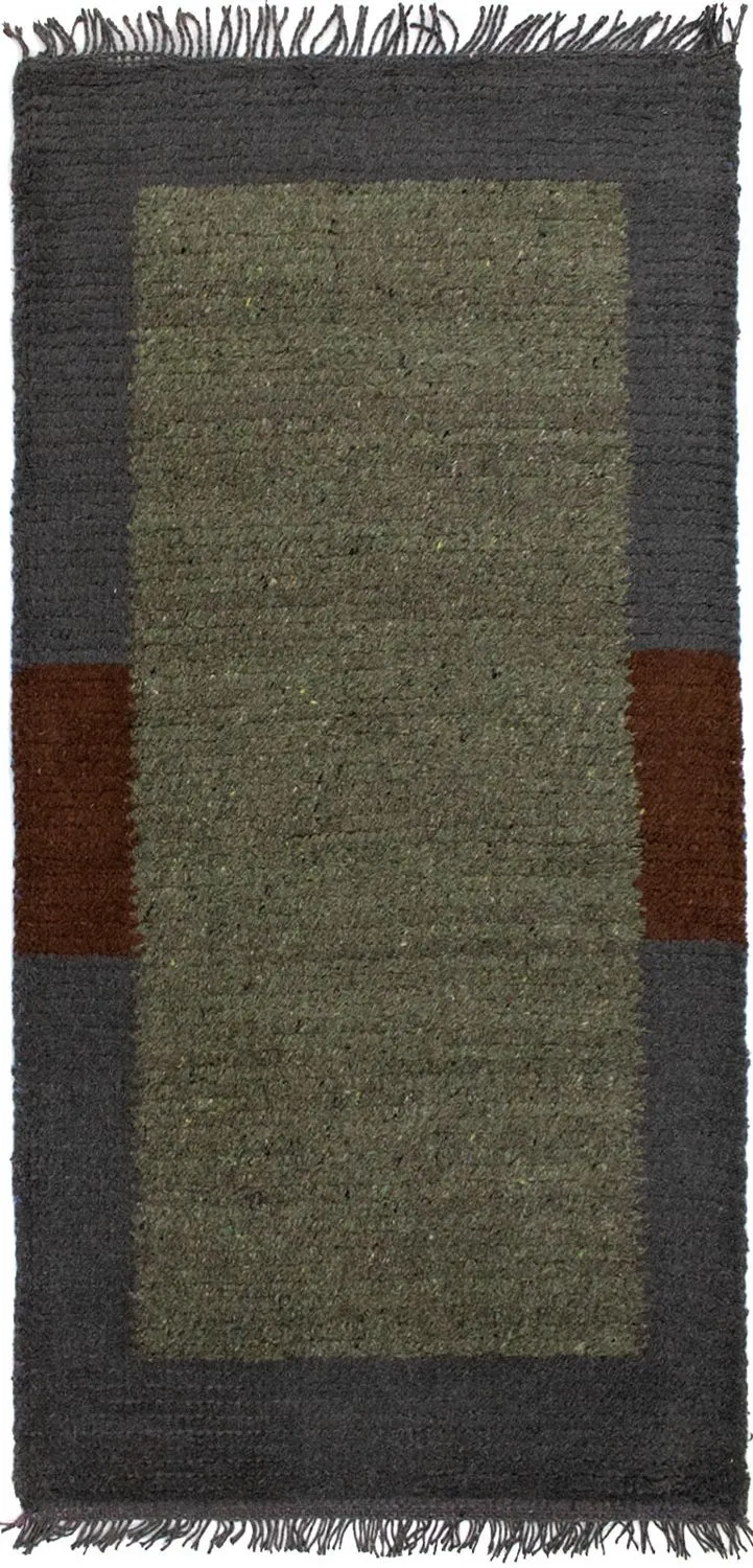 Nepal Teppich 70 x 140 cm - grau