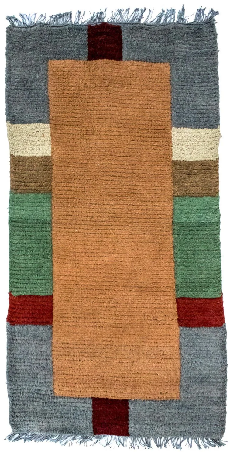 Nepal Teppich 70 x 140 cm - mehrfarbig