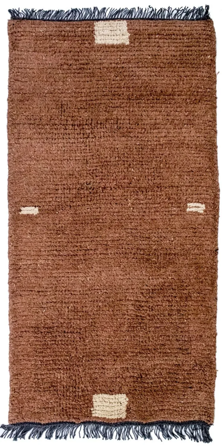 Nepal Teppich 70 x 140 cm - braun