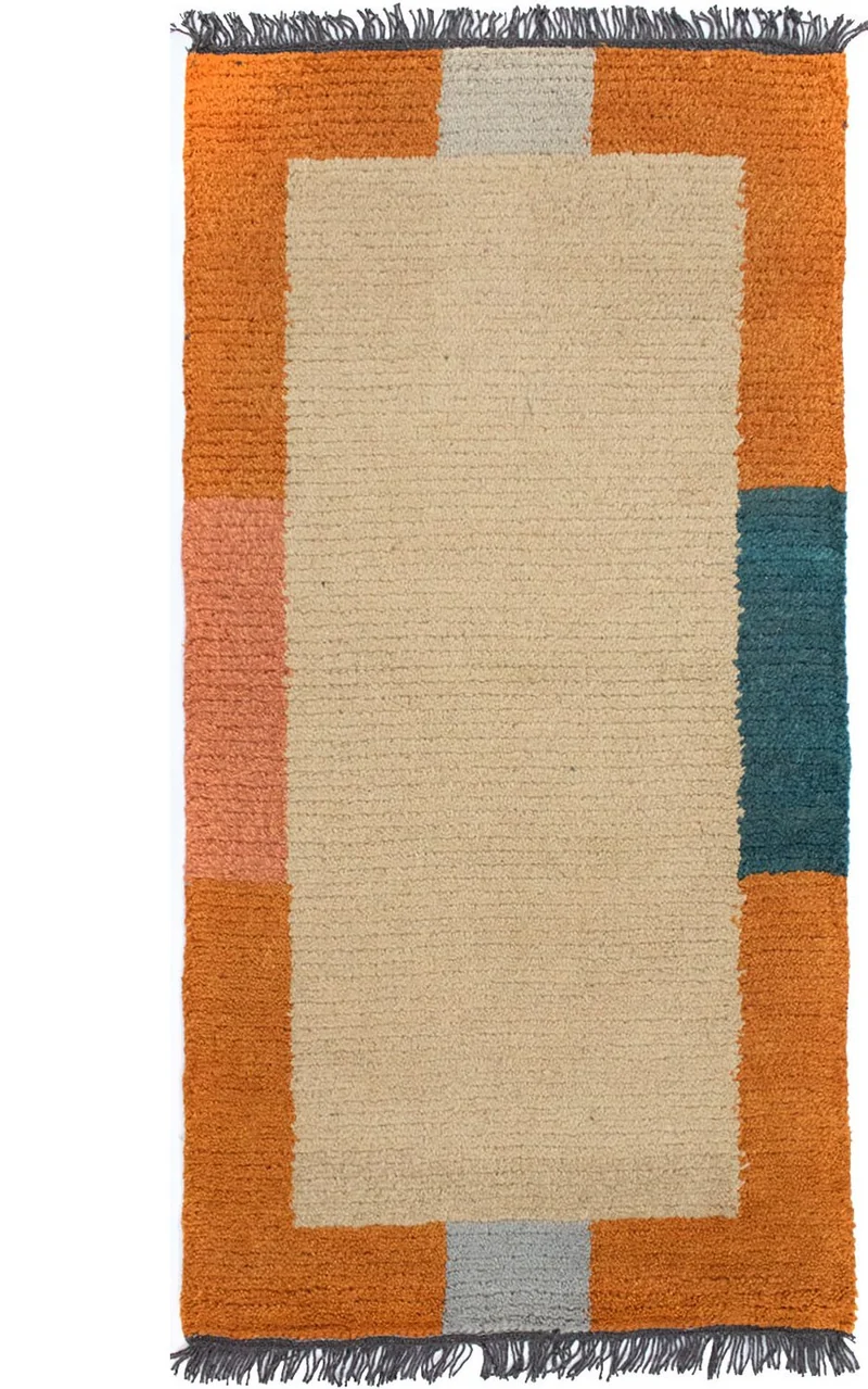 Nepal Teppich 70 x 140 cm - beige