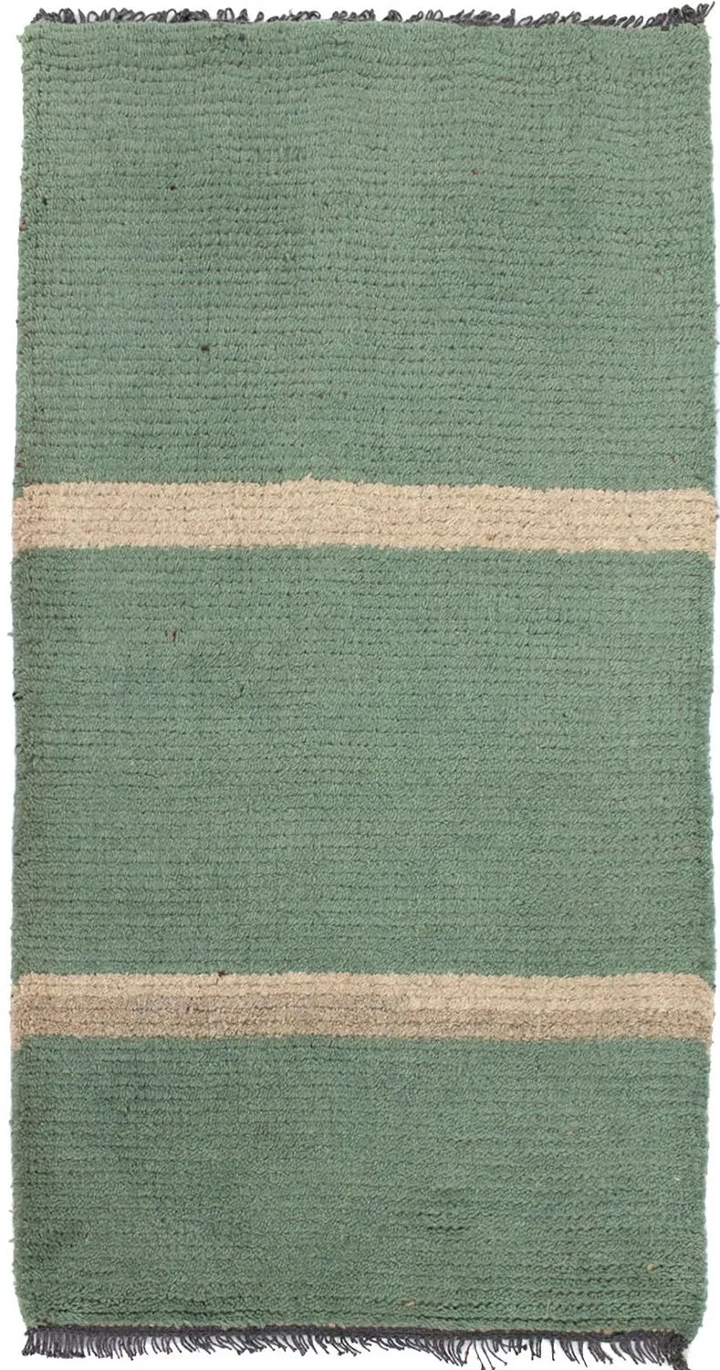 Nepal Teppich 70 x 140 cm - grün