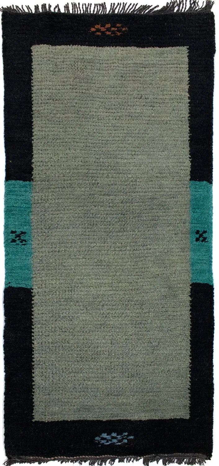 Nepal Teppich 70 x 140 cm - grau