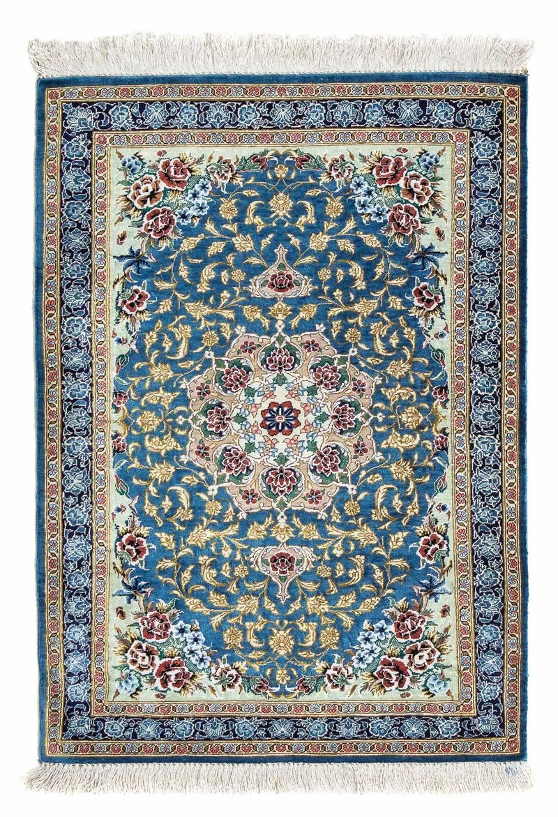 Perserteppich - Ghom 60 x 86 cm - blau
