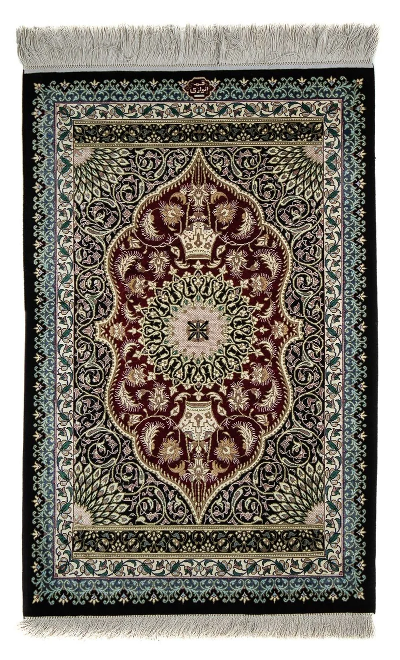 Perserteppich - Ghom 58 x 94 cm - dunkelblau