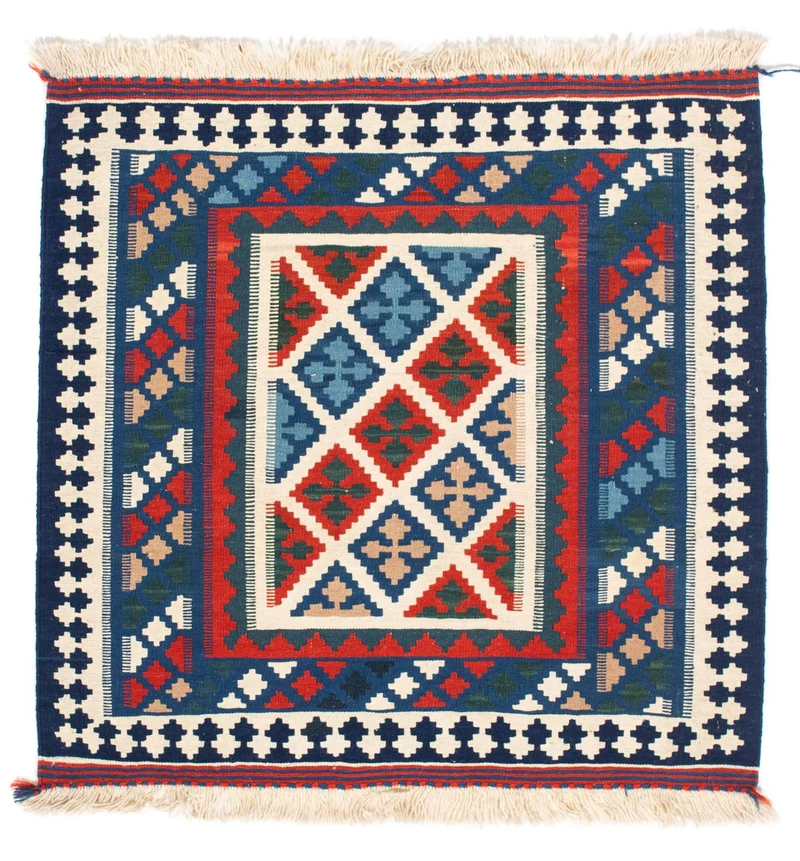 Kelim Teppich - Oriental 100 x 103 cm - dunkelblau