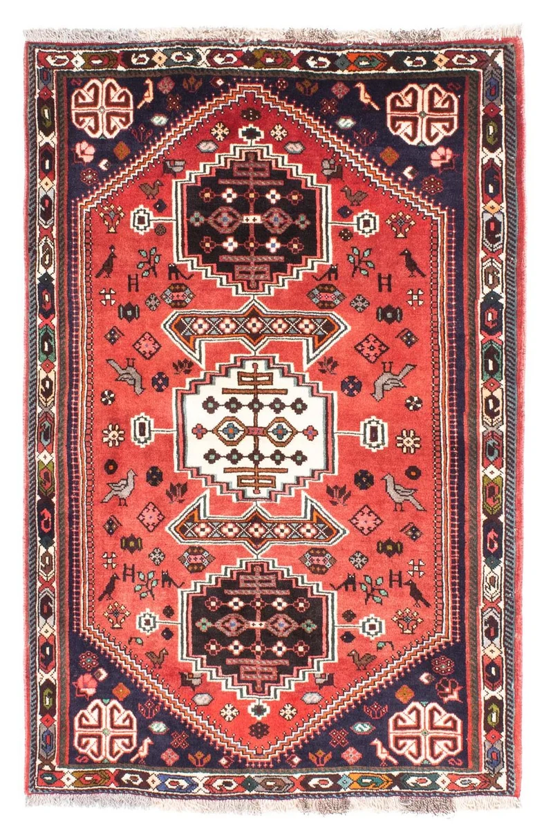 Perserteppich - Nomadic 116 x 170 cm - dunkelrot